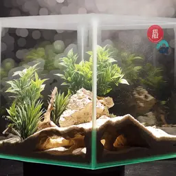 Terrarium & Aquarium Corner Cave - rock texture Fish, Reptile, Snake Shelter. Aquascaping Decor. 3d model