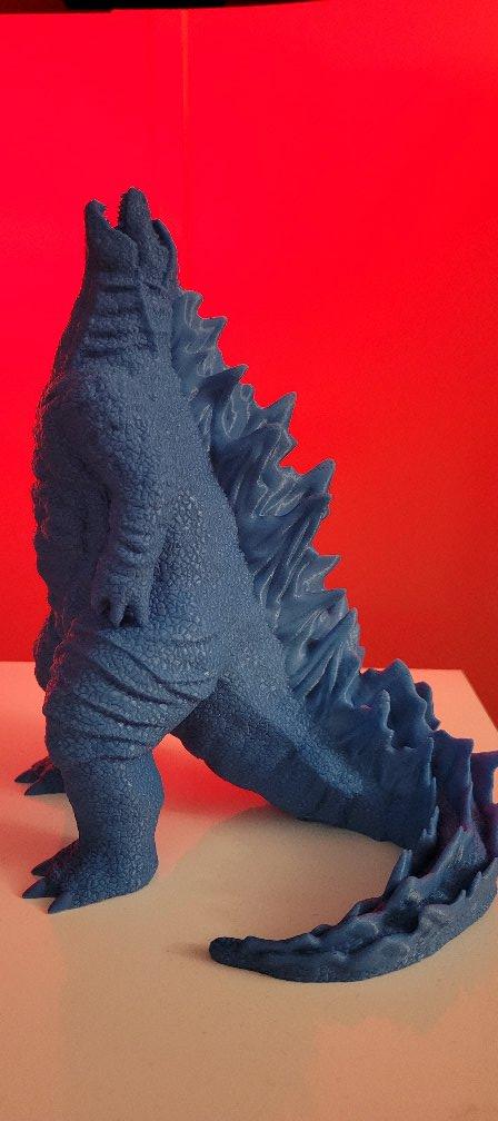 Godzilla (Easy Print) - Printed on Anycubic Mega Pro. Adaptive layers 0.2mm median, 0.4 nozzle. 185c Amazon Basics blue PLA.
Time lapse of print here: https://www.youtube.com/watch?v=xLE7r8VyXp0 - 3d model