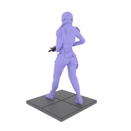 Futuristic Fighter Woman with Shotgun v2 3d model
