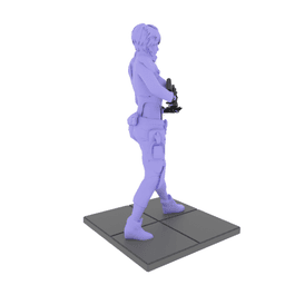 Futuristic Fighter Woman with Shotgun v2 3d model