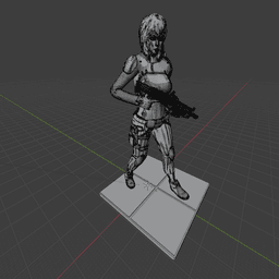 Futuristic Fighter Woman with Shotgun v2 3d model