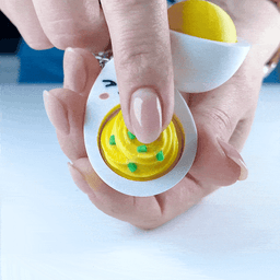 Clicker Egg Keychain with Smiley Faces, Fun Fidget 3d model