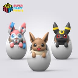 Easter Eevee, Umbreon & Sylveon 3d model