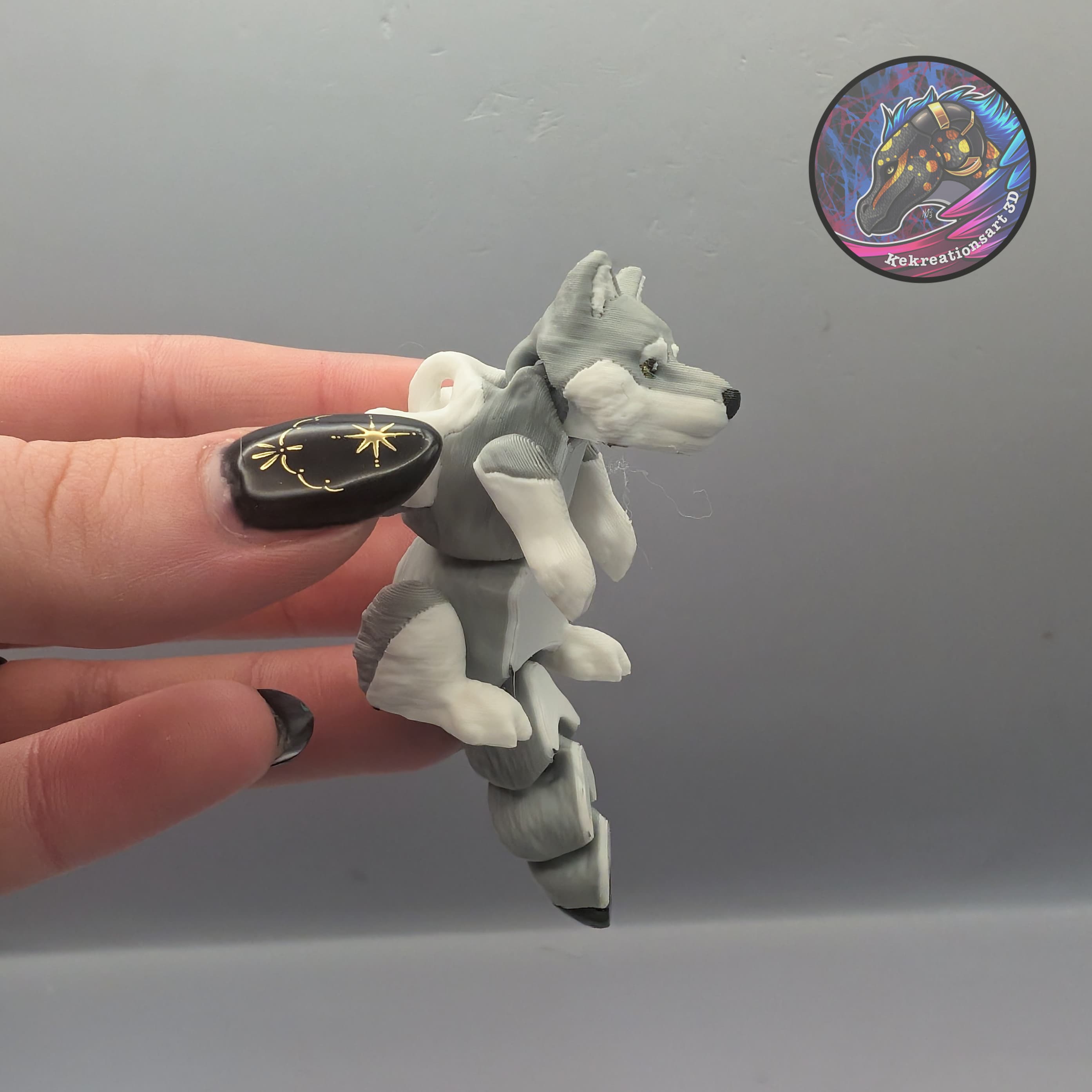flexi scruffed wolf 3d model