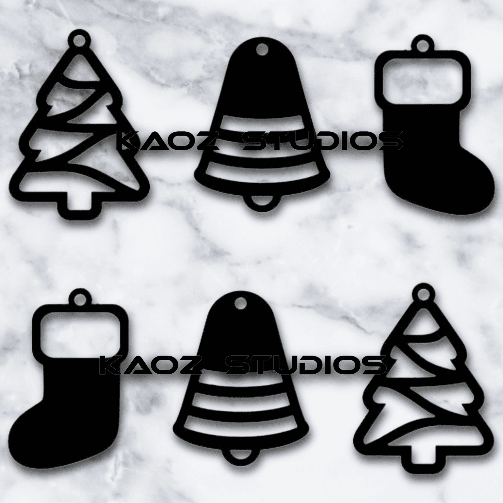 christmas earrings xmas jewelry holiday decor 3d model
