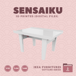 Miniature Replica 01. GUTTANE Side Table for Miniature Dollhouse - IKEA - 3D Print Instant Download 3d model