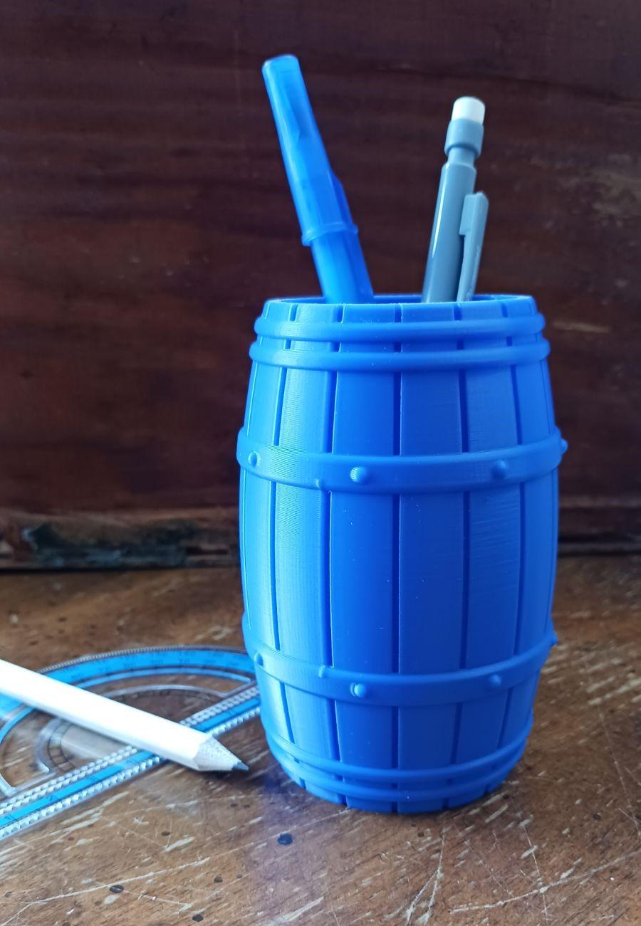 Barrel Pen Holder / Pen Cup 3d model