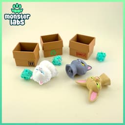 Box Cats Fidget Clicker Keychain Bundle 3d model