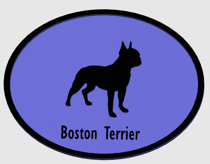 Boston Terrier Dog Breed Plaque  3d model