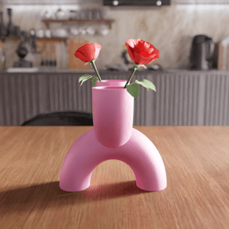 Minimalist U-Shape Double Chamber Vase 3d model