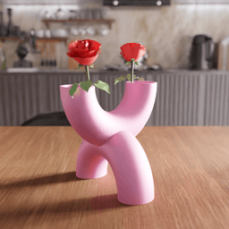 Minimalist U-Shape Double Chamber Vase 3d model