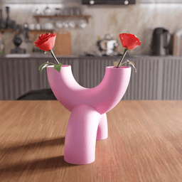 Minimalist U-Shape Double Chamber Vase 3d model