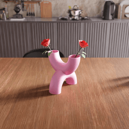 Minimalist U-Shape Double Chamber Vase 3d model