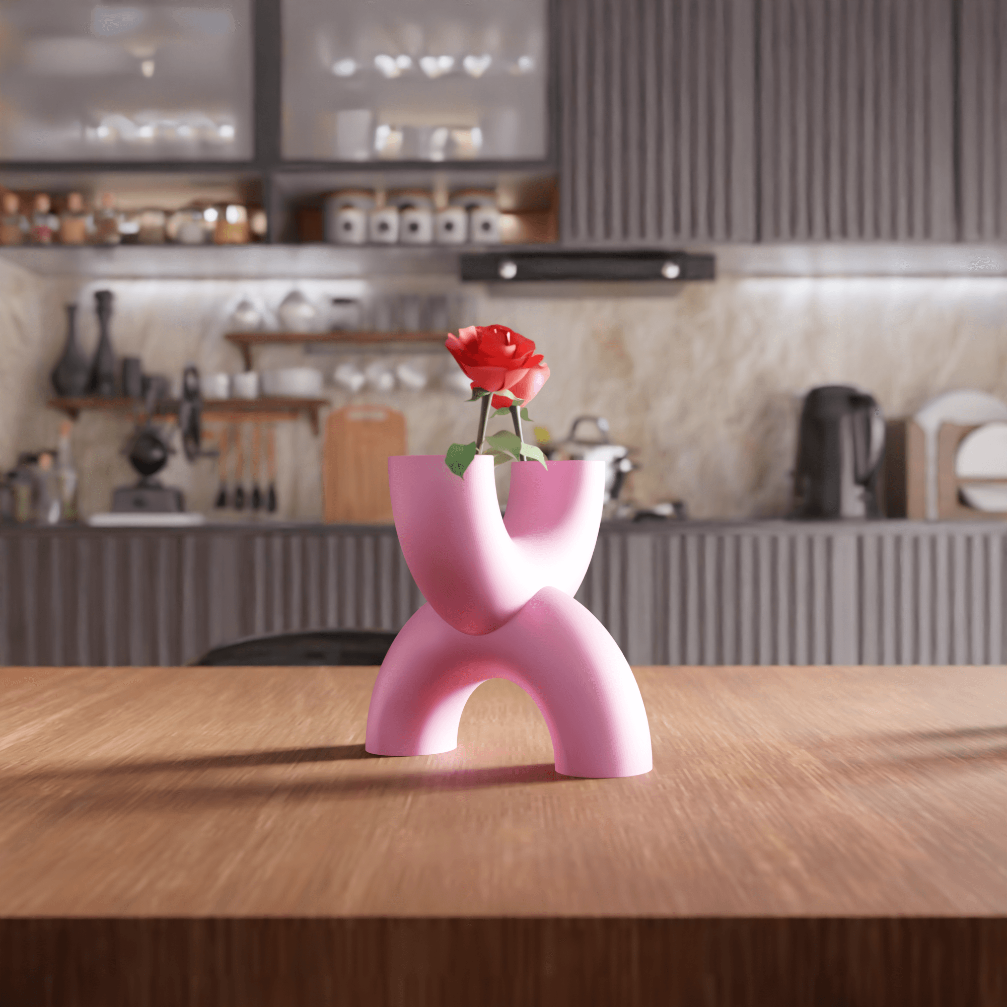 Minimalist U-Shape Double Chamber Vase 3d model
