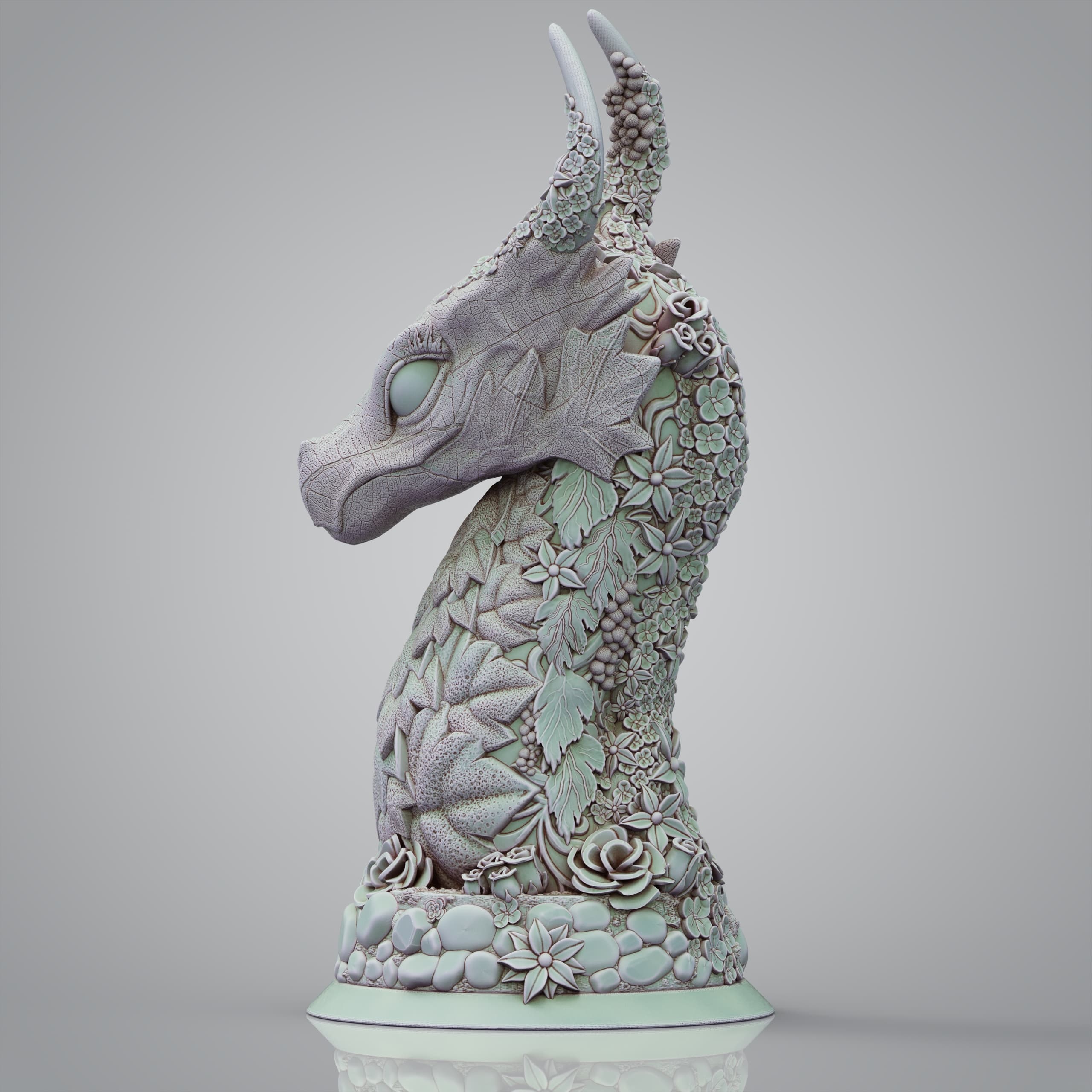 Floral Dragon (Pre-Supported) 3d model