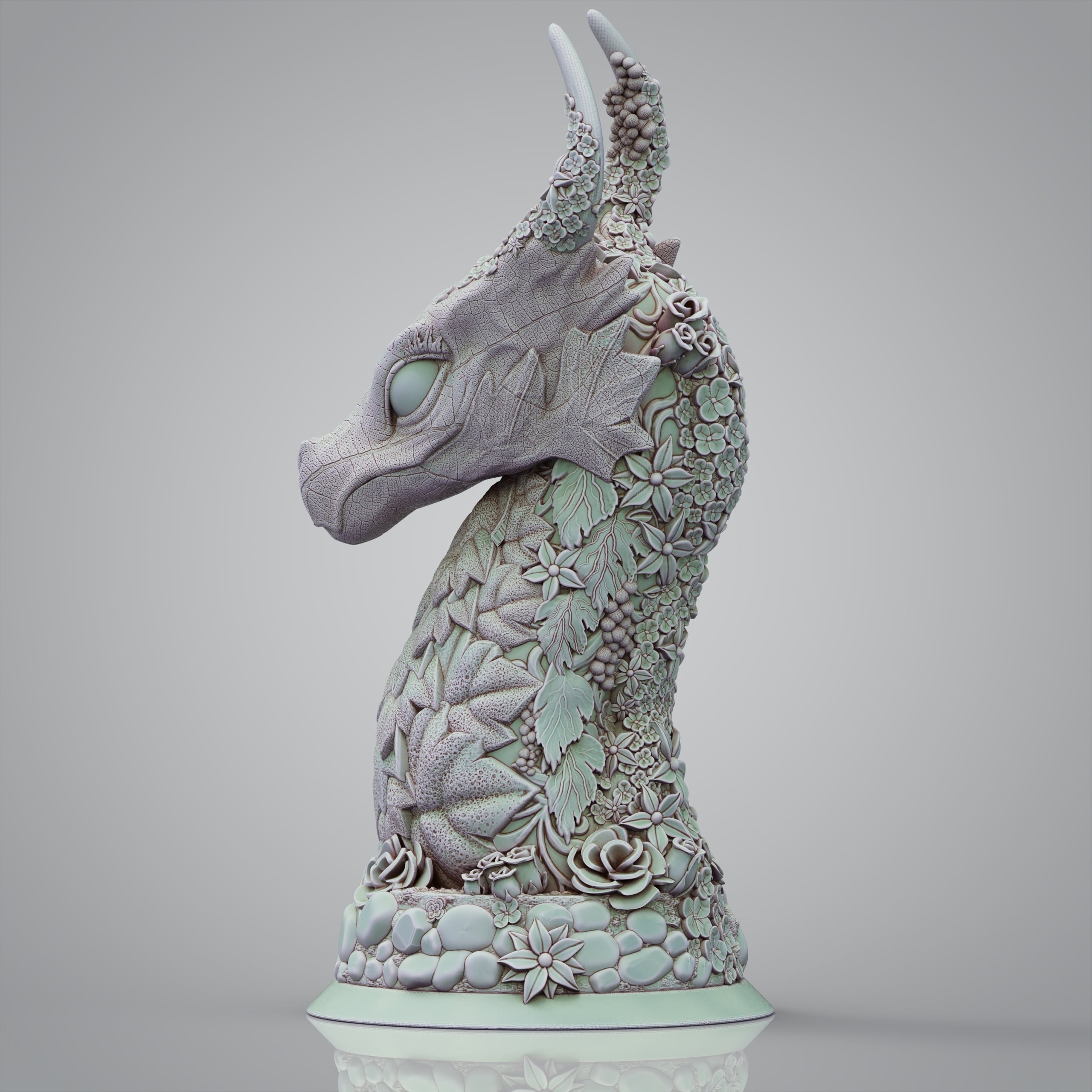 Floral Dragon (Pre-Supported) 3d model