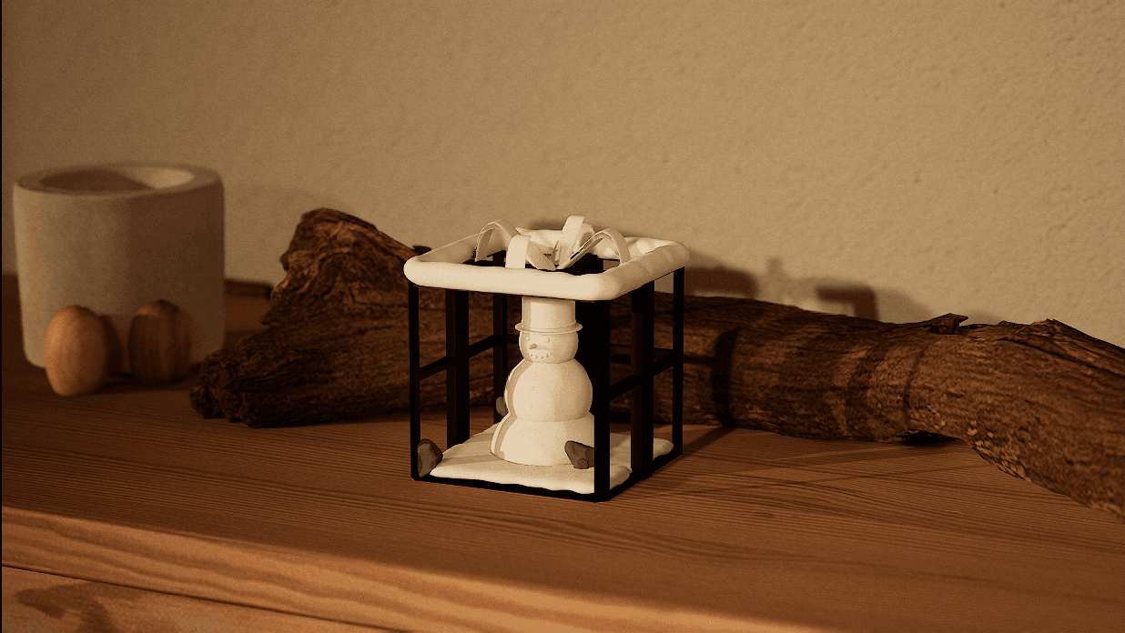 Frosty in a gift 3d model