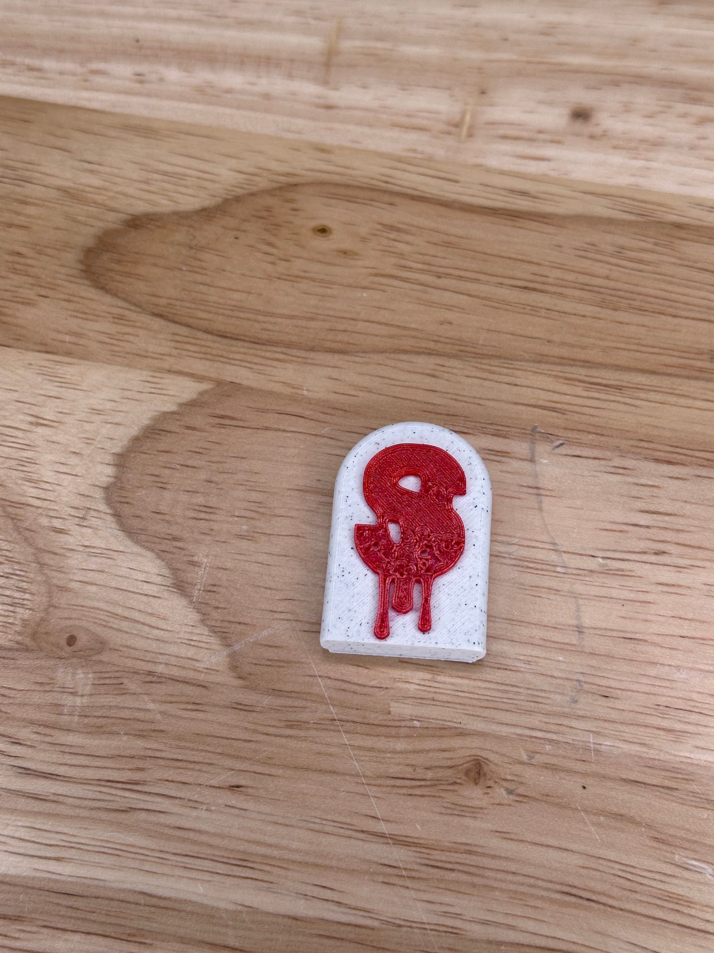 Hauntingly Stylish: Single-Color Headstone Alphabet Magnets for Halloween S 3d model