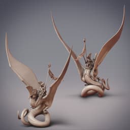 Duck Knight Dragon Rider - Fox Blade, YuanYang Knight and Crimson-Crested Wyrm (Pre-supported) 3d model