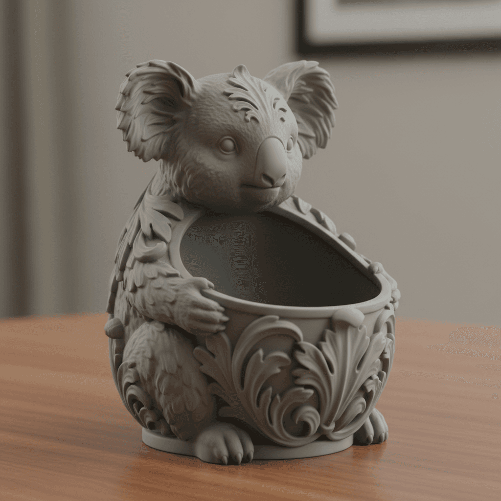 Koala Storage Basket Printable STL Design 3d model