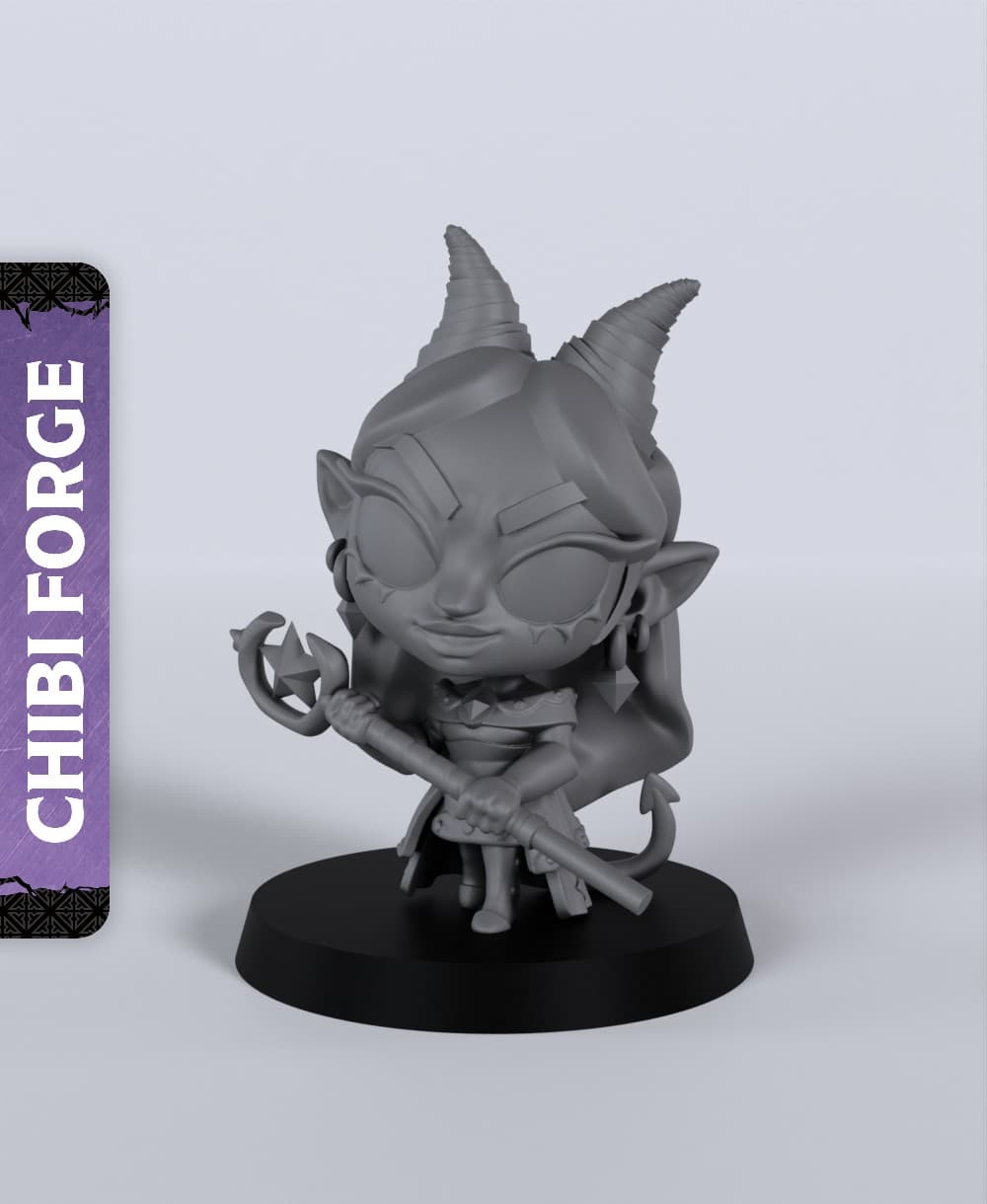Female Tiefling Cleric - With Free Dragon - 5e DnD Inspired for RPG and Wargamers 3d model