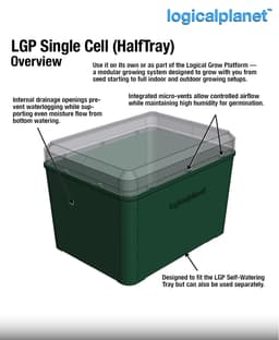 LGP Single Cell HalfTray — Modular Grow Cell for the Logical Grow Platform 3d model
