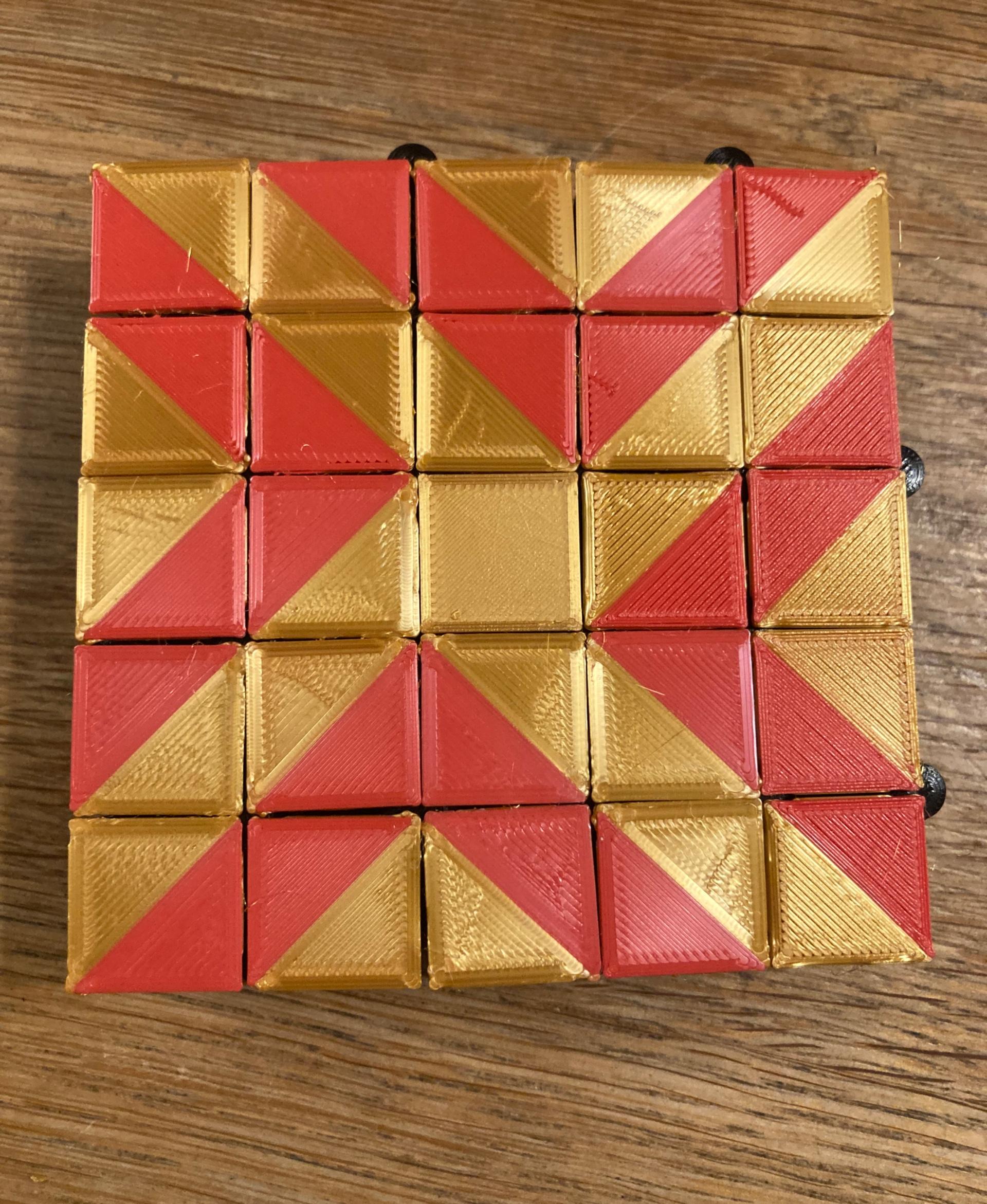 Auxetic Tile // 18mm Diagonal Split - Really cool and satisfying. Thanks for competition. I call this the TWISTY X. Hope you’ll like this.  - 3d model