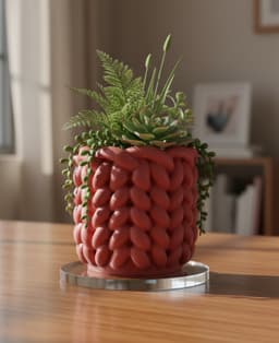 Knitted Vase | Chunky Yarn Planter | Home Decor 3d model