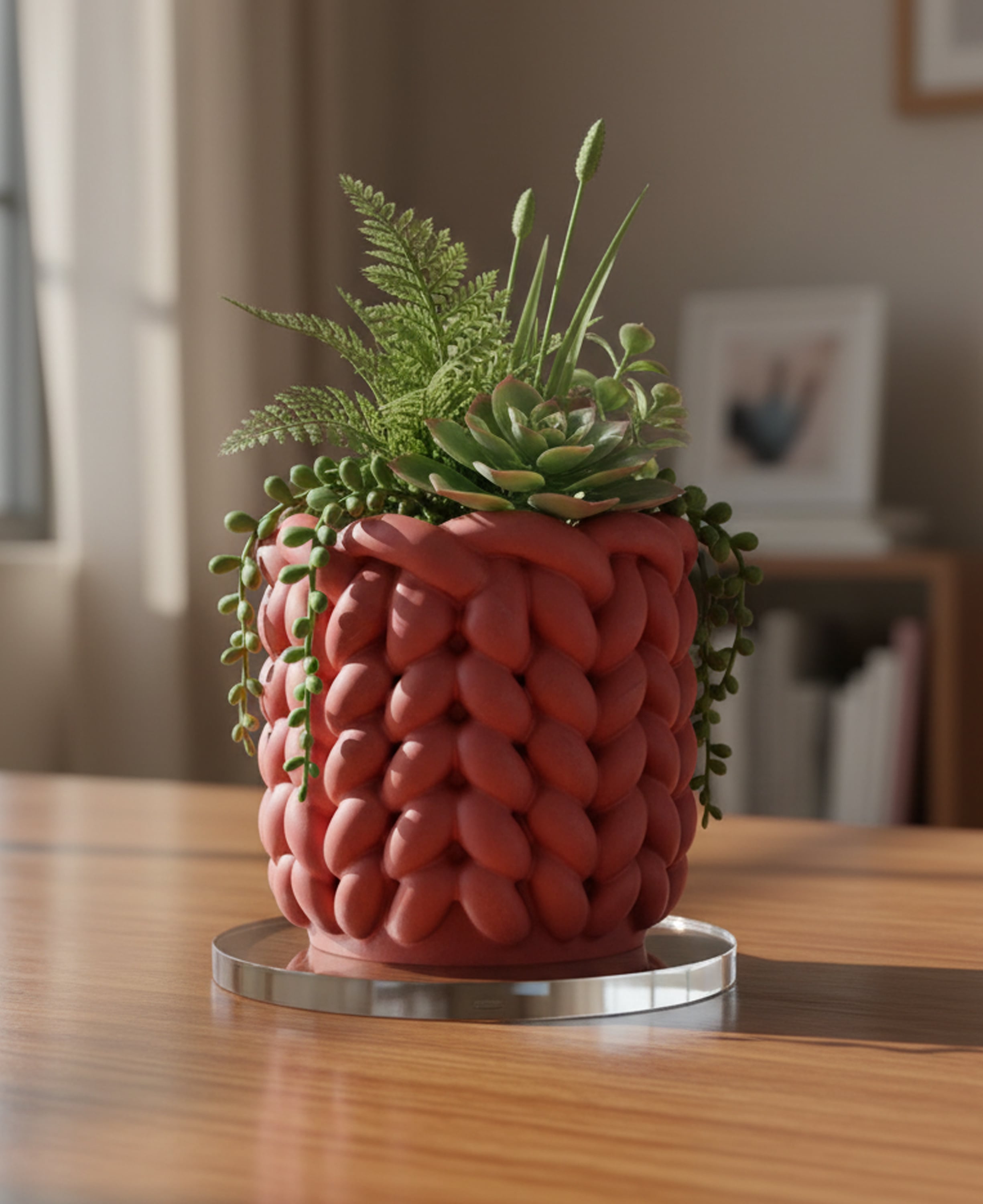 Knitted Vase | Chunky Yarn Planter | Home Decor 3d model