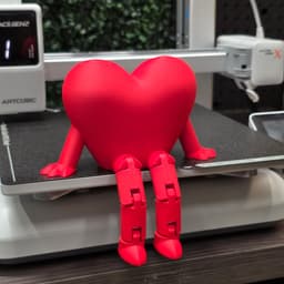 Cute Articulated Heart Buddy – Valentine Desk Toy STL 3d model