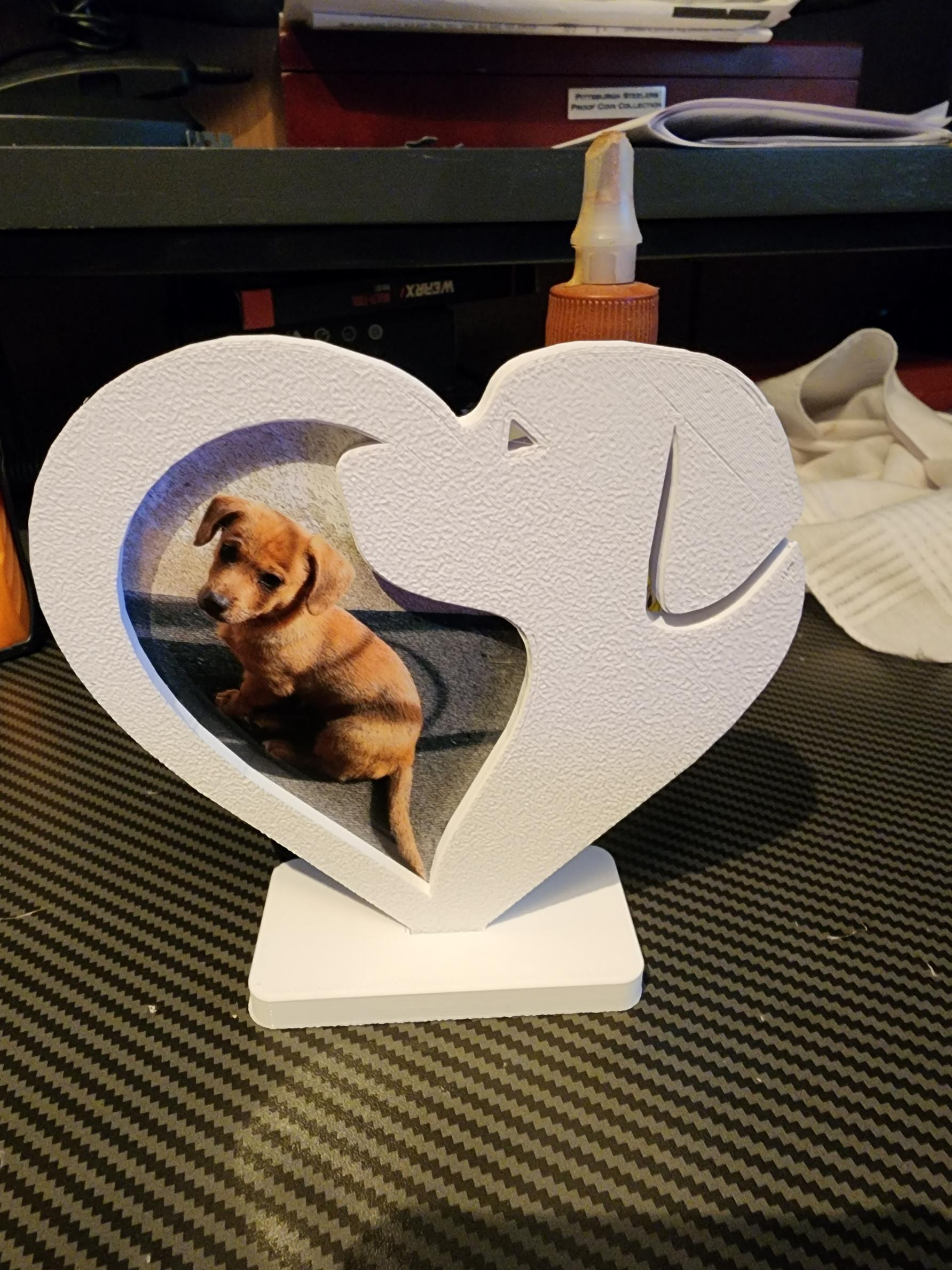 Dog heart photo frame 3d model