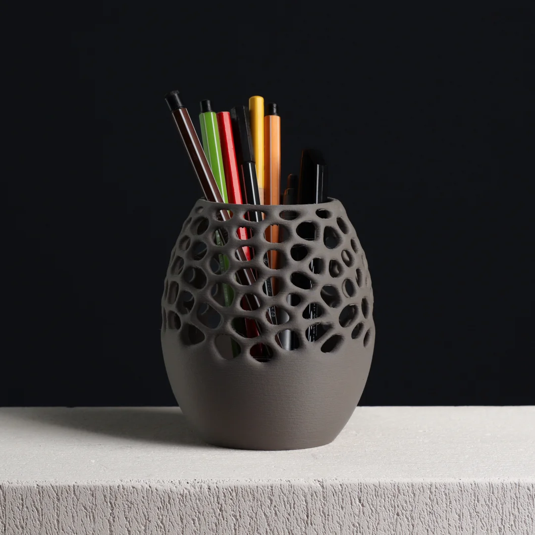 Voronoi Pencil Holder Cup, Office Desk Organizer 3d model