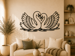Romantic Swan Couple 2D Wall Art.stl 3d model