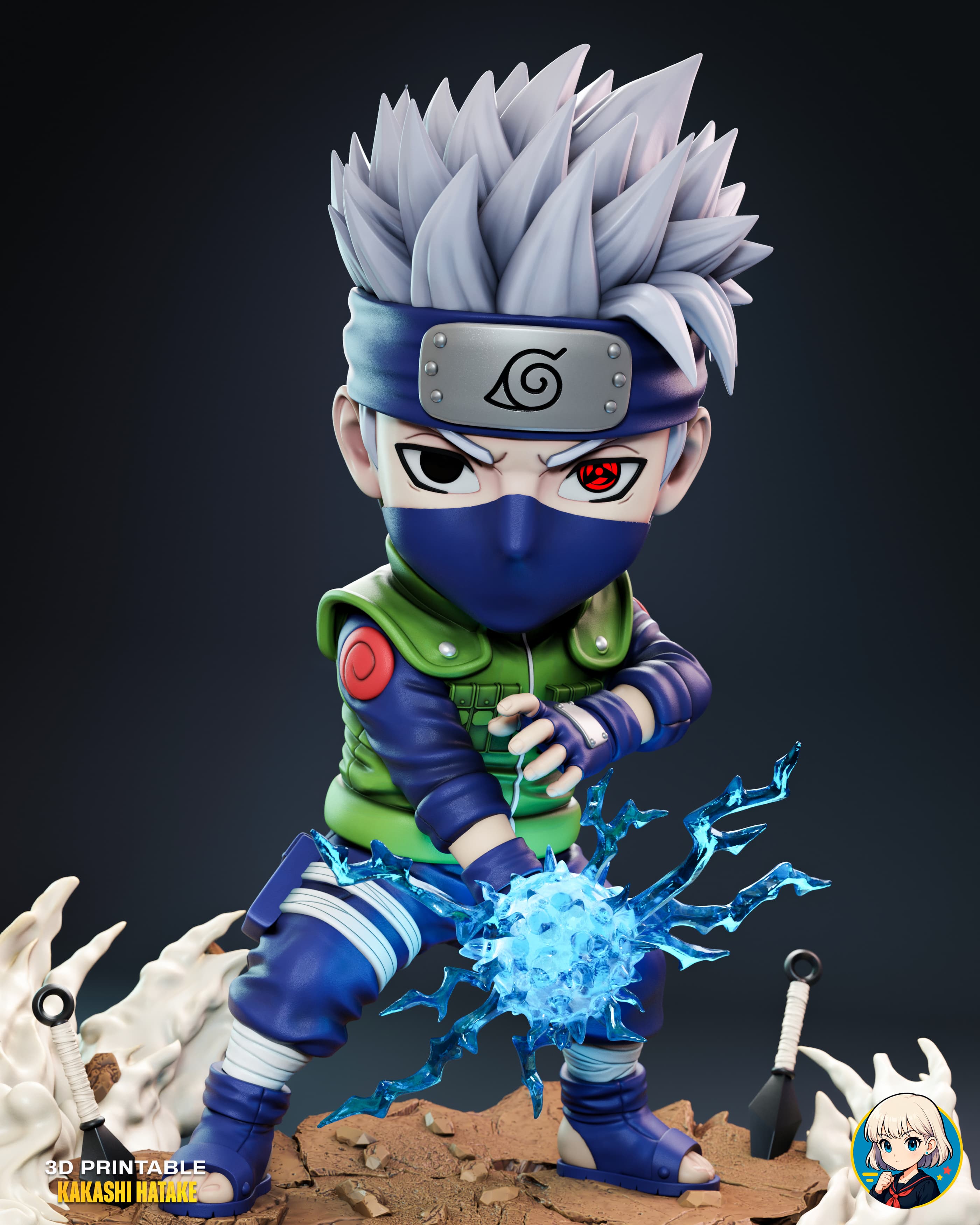 Kakashi Naruto Chibi - Premium Collectible 3d model
