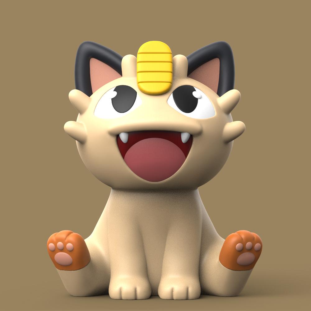 Chibi Meowth (Easy Print No Supports) 3d model