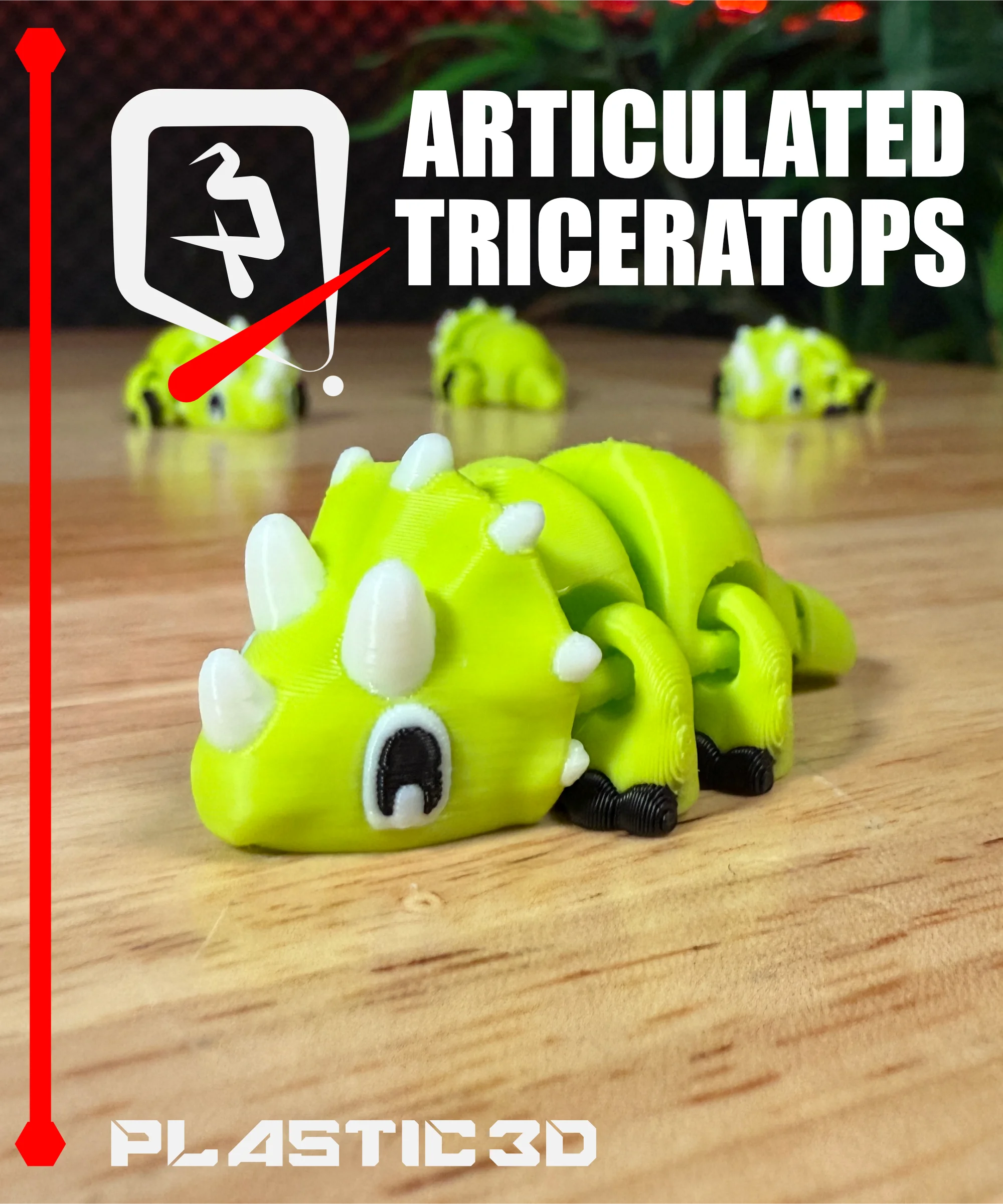 Articulated Triceratops — The Mighty Three-Horned Wobbler 3d model