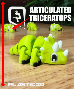 Articulated Triceratops — The Mighty Three-Horned Wobbler 3d model