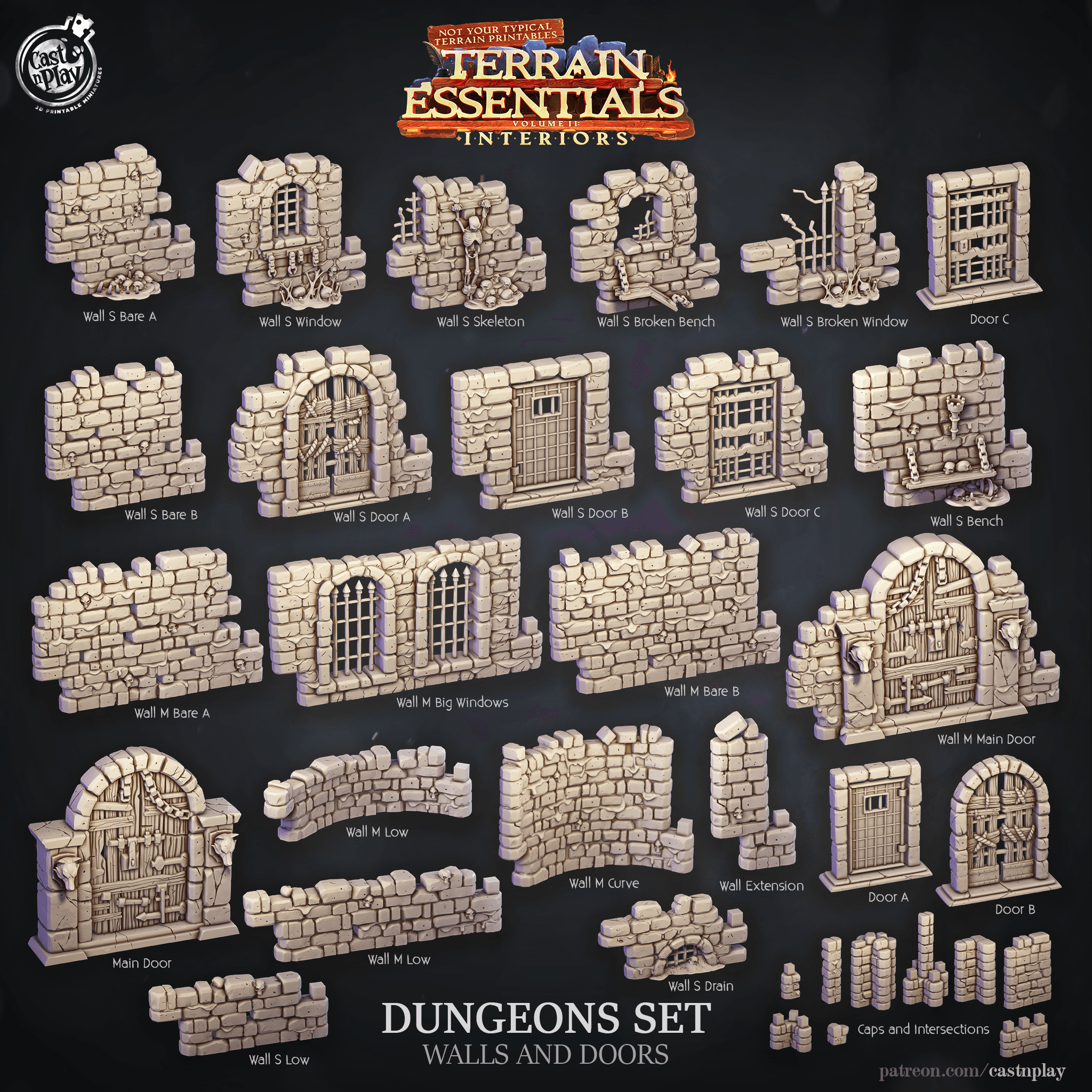 Dungeons Set (Pre-Supported) 3d model
