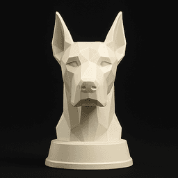 Great Dane Dog Bust - Low Poly Dog Statue - STL 3MF - Pet Memorial 3d model