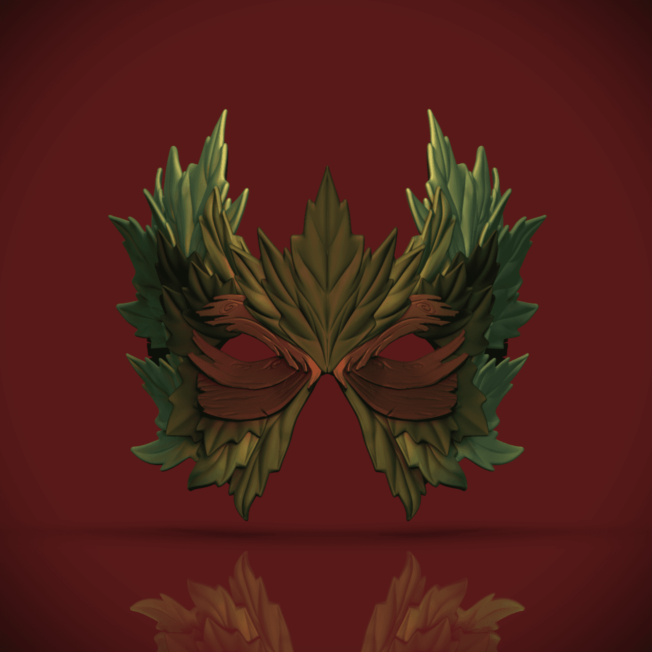 Forest Warrior Mask -"Verdant" (Sculptober Day 15) 3d model