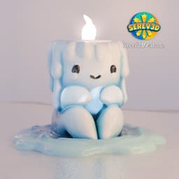 Melting Ice Candle Holder - Cute Winter Decor - No Supports 3D Print STL/3MF 3d model