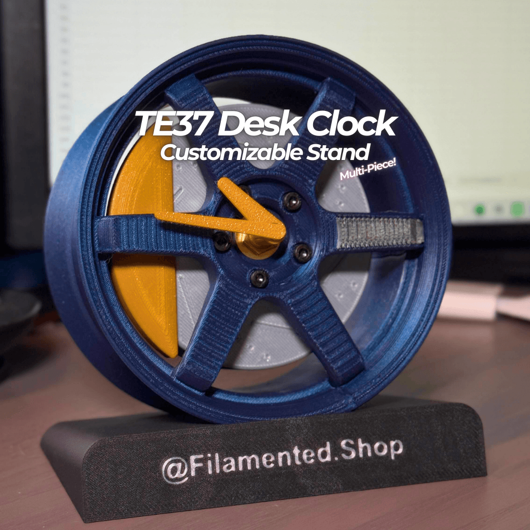 TE37 Wheel Desktop Clock w/ Stand 3d model