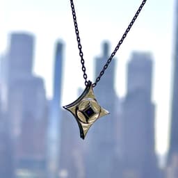 Starburst Pendant with Bezel Set Small Square Stone 3d model