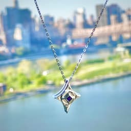 Starburst Pendant with Bezel Set Small Square Stone 3d model