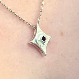 Starburst Pendant with Bezel Set Small Square Stone 3d model