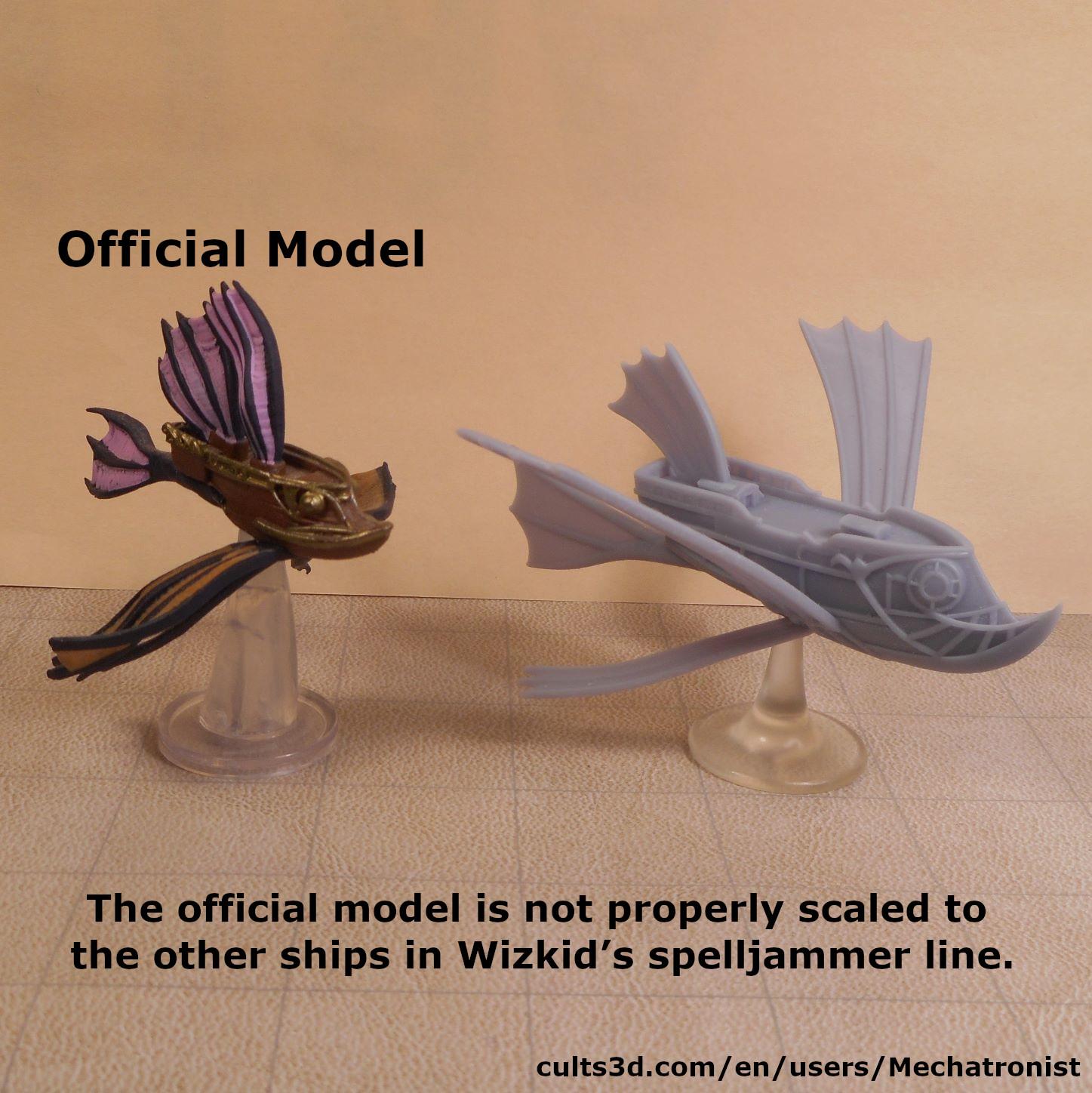 Tradesman Fish Ship Spelljammer Miniature from DnD 3d model