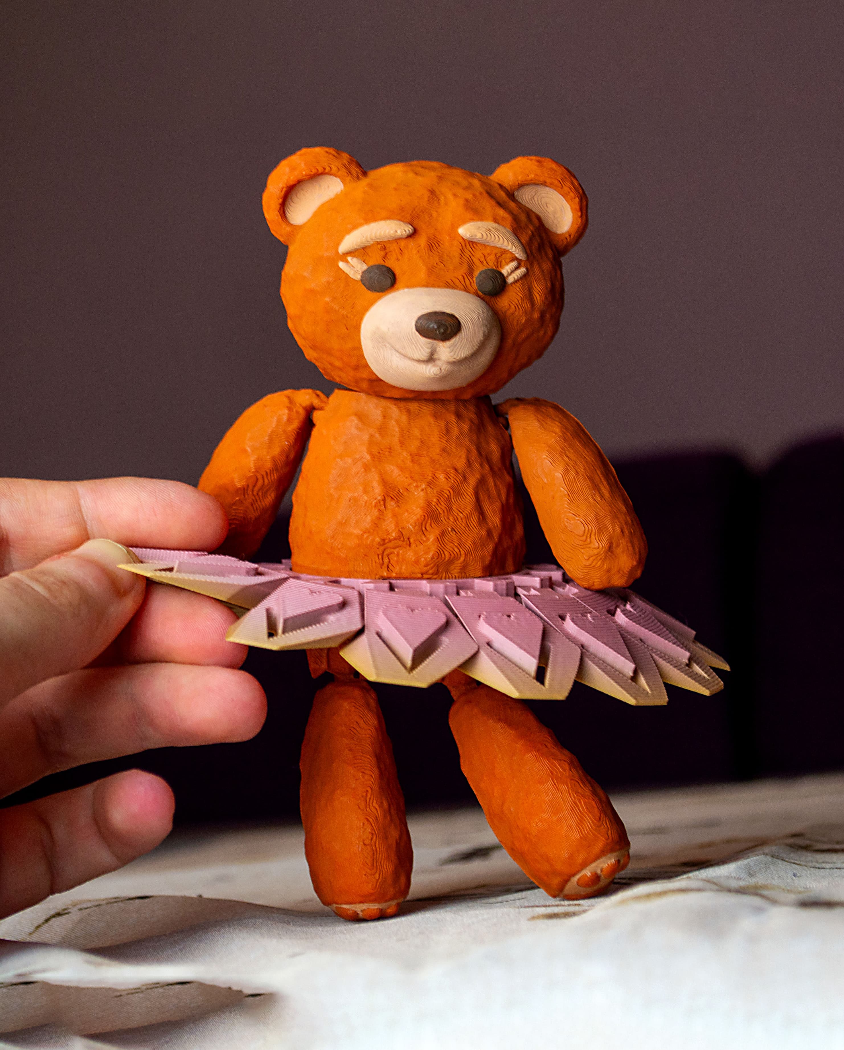 Teddy Bear In Movable Skirt 3d model