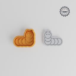 Caterpillar Shape Cutter & Stamp Set, Garden Insect Design, Cookie & Fondant, 3 Sizes PRODUCT_67 3d model