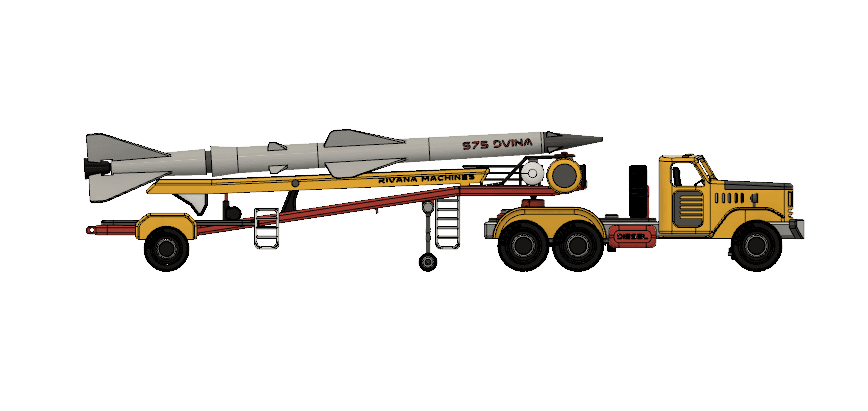 Yellow ZIL SAM Transport Truck 3d model
