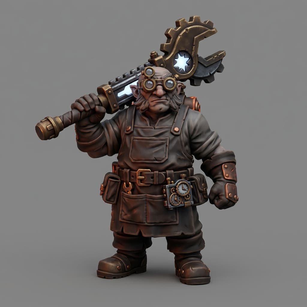 Iris and Orin - Coppercap Tinker Chief STL - Vault of the Star Forge Meshy Miniatures 3d model
